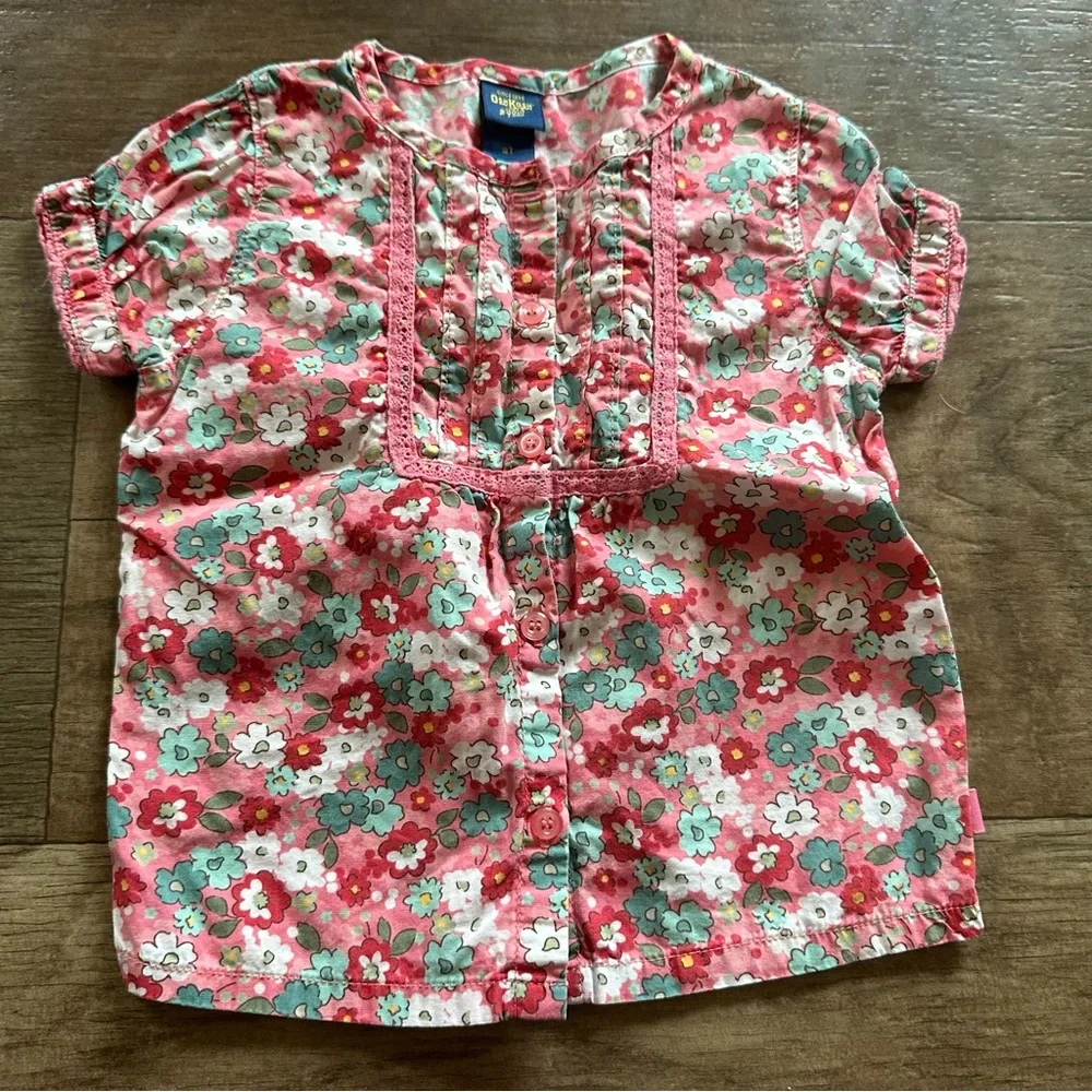 Vintage Oshkosh button front floral top